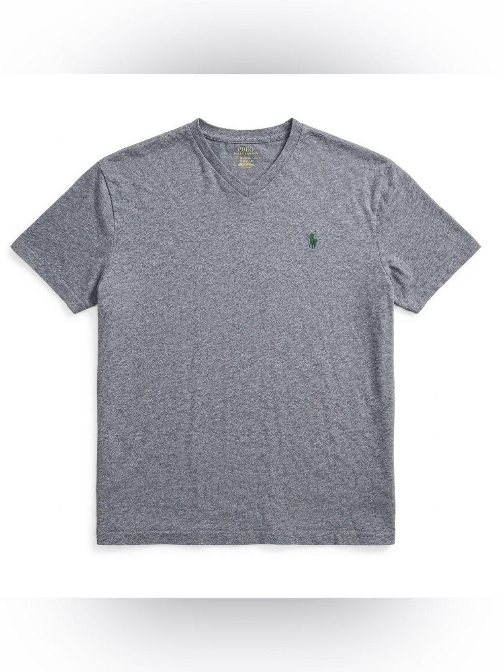 Polo Ralph Lauren Men's Classic Fit V-Neck Tee Heather Gray Medium Short Sleeve
